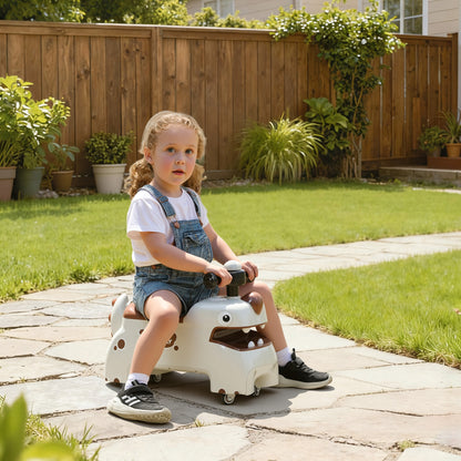 Kids Ride On Car, Dinosaur Shape Toddler Walker, Cream