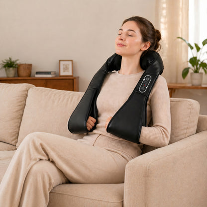 Cordless Neck Massager with Heat, Deep Tissue 4D Shiatsu Neck and Shoulder Massager for Back and Leg, for Car Home Office, Gifts for Men and Women
