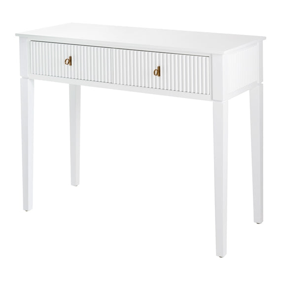 Heidi White Console Table Brass/Silver