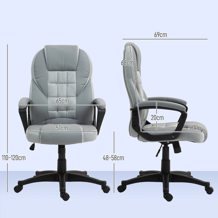 Executive Office Chair High Back Computer Chair with Armrests Grey