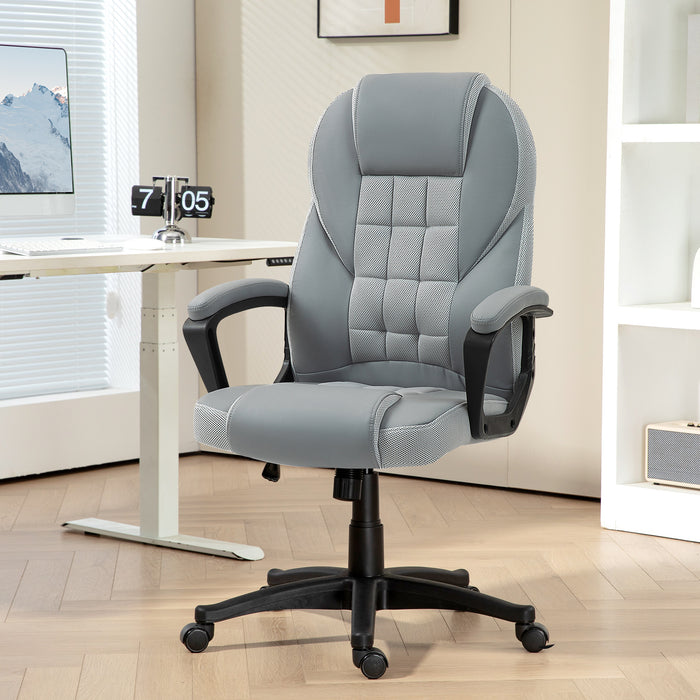 Executive Office Chair High Back Computer Chair with Armrests Grey