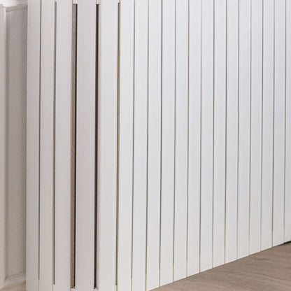 Anastasia White Glass Radiator Cover- Silver