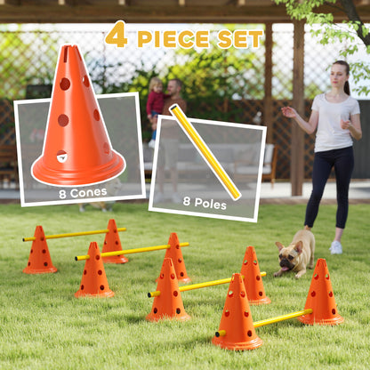 Dog Agility Equipment Set, Four-Piece Adjustable Height Jumping