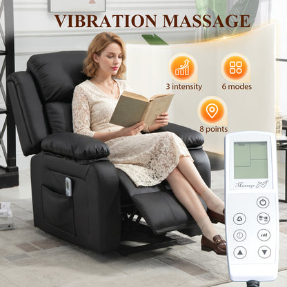 Riser and Recliner Chair Power Lift Recliner with Remote, Black