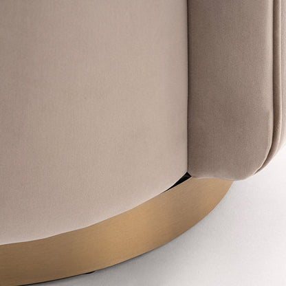 West End Swivel Dining Chair - Taupe - Brass Base