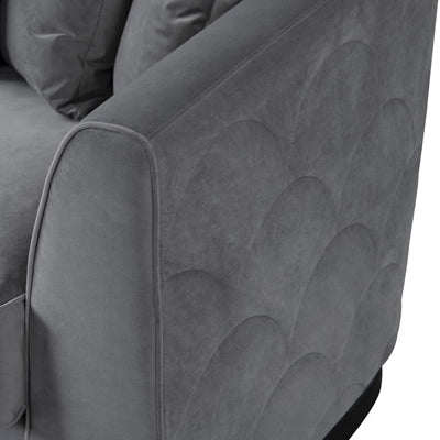 Pino Three Seat Sofa - Dove Grey - Silver Base