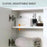 kleankin Bathroom Mirror Cabinet, Wall Mount Storage Cabinet with Double Door, Adjustable Shelf, 54cm x 15cm x 55cm, White