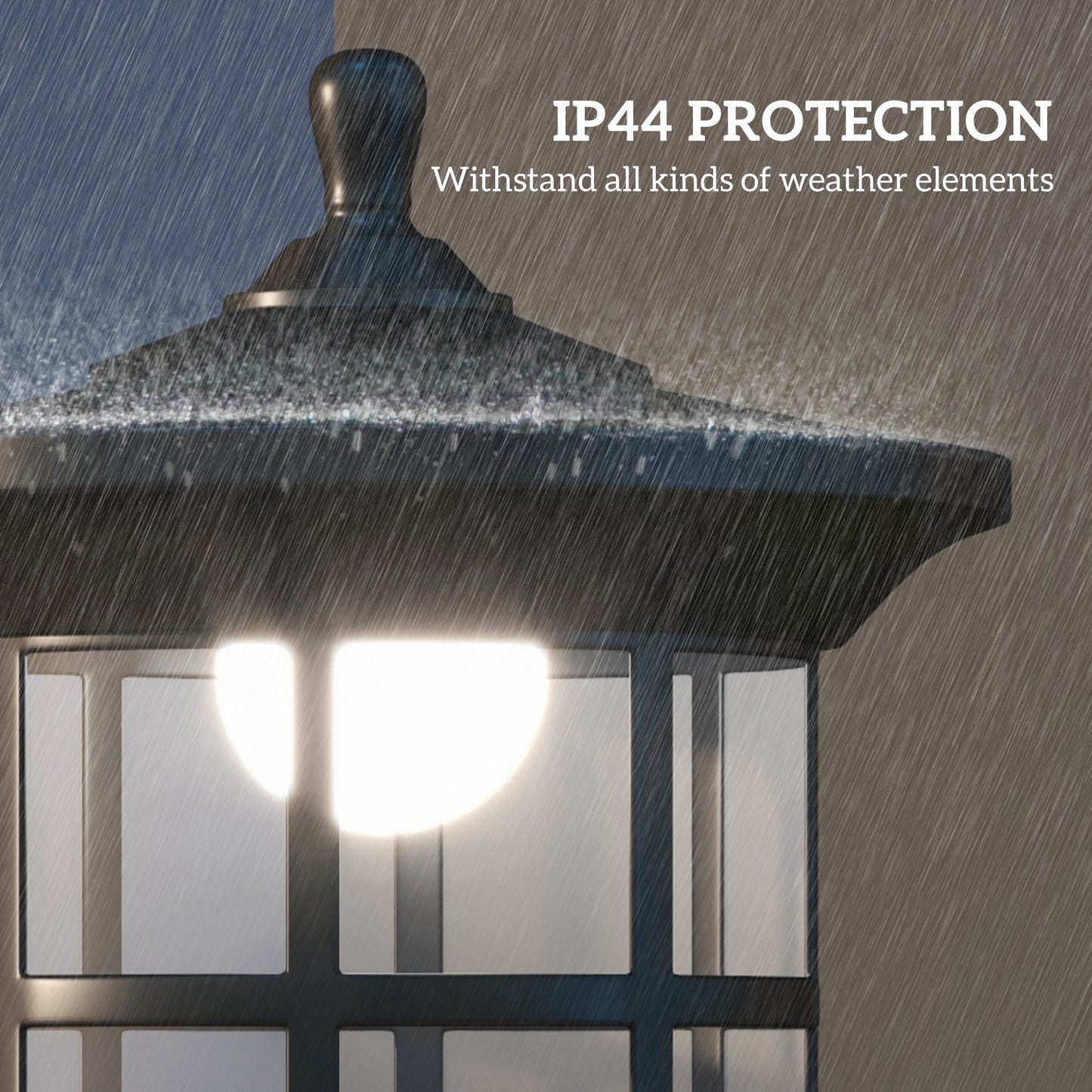 LED Outdoor Solar Post Lights, Waterproof IP44, Cool White, 2 Pack