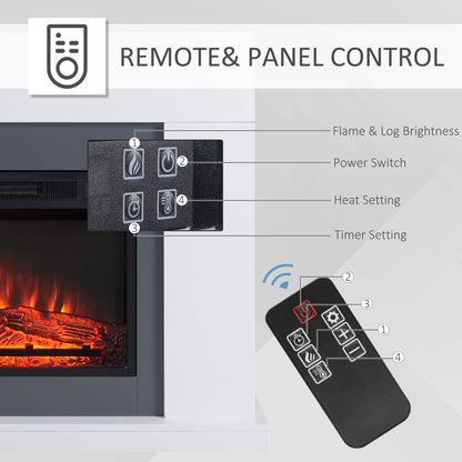 Electric Fireplace Suite w/ Remote Control Overheat Protection, 2000W