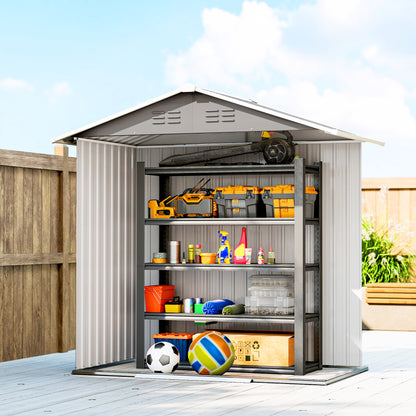 6.5x3.5ft Metal Garden Shed for Garden, Light Grey