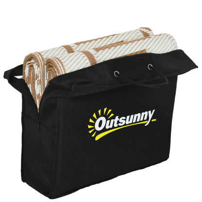 Reversible Waterproof Outdoor Rug W/ Carry Bag, 182 x 274cm, Brown