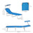 Folding Sun Lounger w/ Sunshade Adjustable Backrest Bright Blue