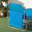 Folding Sun Lounger w/ Sunshade Adjustable Backrest Bright Blue