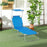 Folding Sun Lounger w/ Sunshade Adjustable Backrest Bright Blue