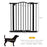 Metal 74-80cm Adjustable Pet Gate Safety Barrier w/ Auto-Close Door Black