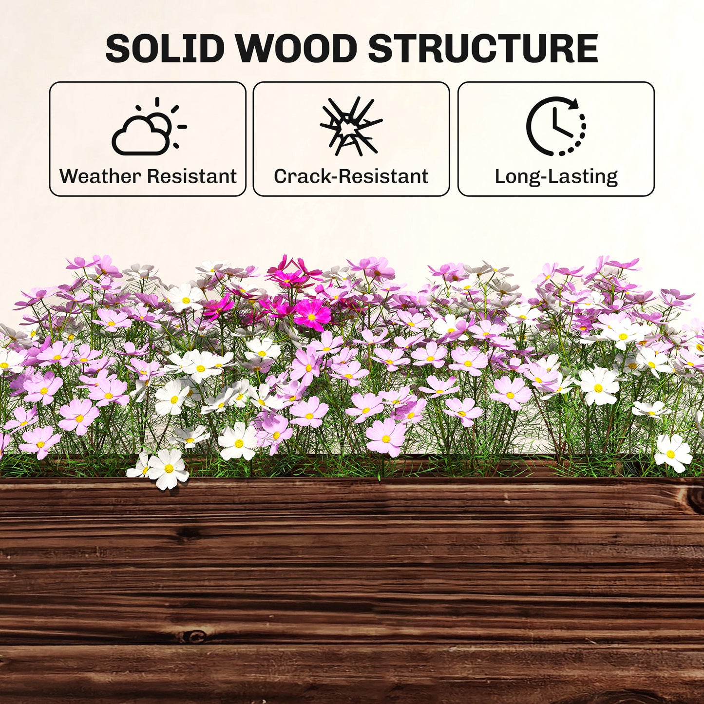 3-Tier Wooden Raised Planter, Raised Garden Bed on Legs