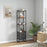 Industrial Bookcase 4-Tier Storage Shelf with 2 Fabric Drawers and Metal Frame for Living Room, Bedroom, Rustic Brown