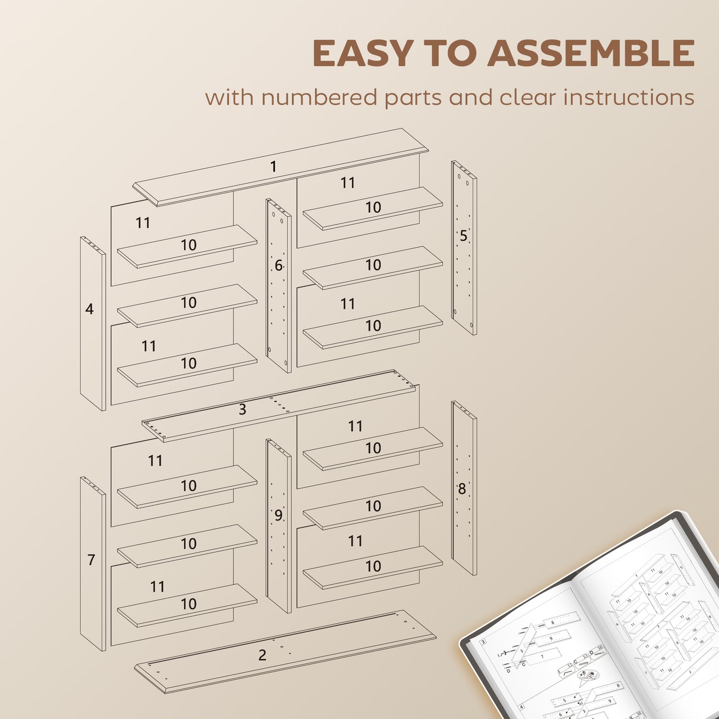 CD Storage Unit DVD Tower Blu-ray Storage Shelf for Office, Brown