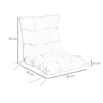 Outdoor Garden Seat Cushion with Backrest, Cream White