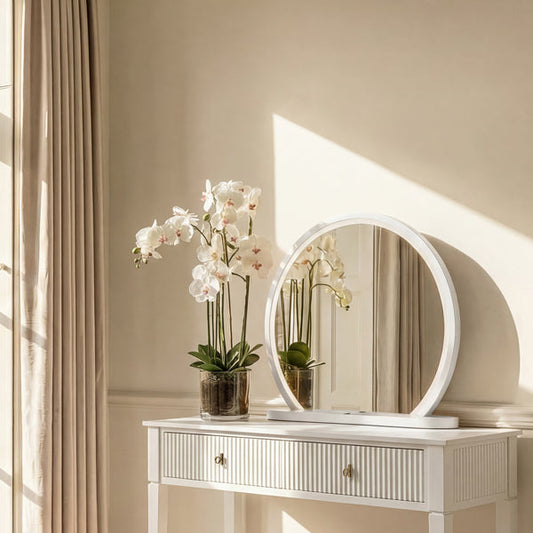 Elara White Dressing Mirror