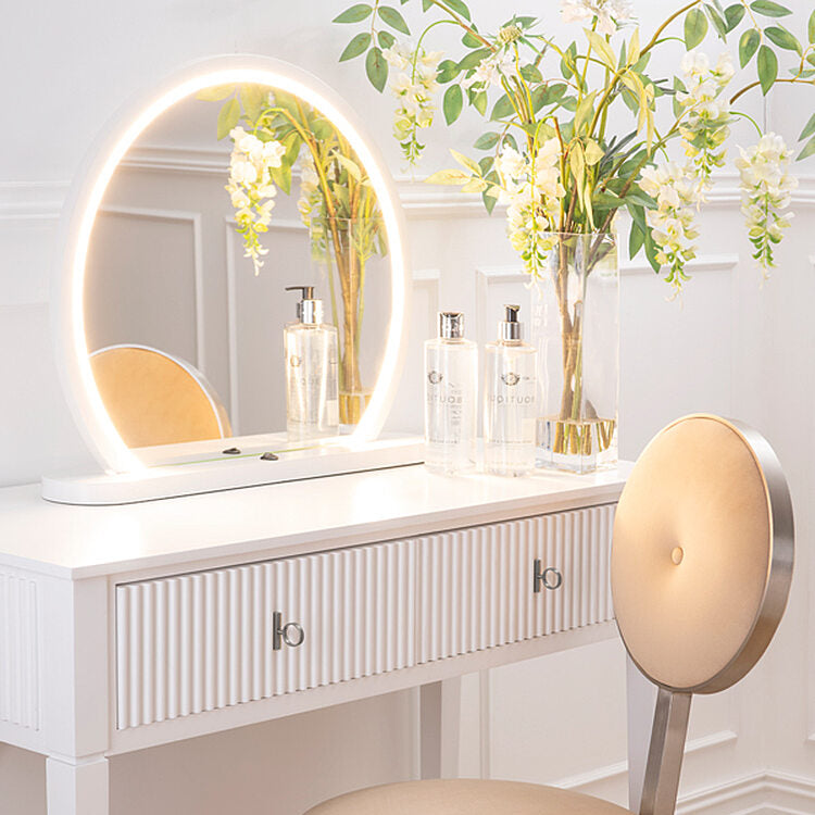 Elara White Dressing Mirror