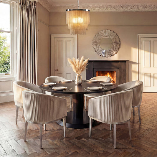 Ella Dining Chair - Chalk - Silver Base