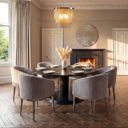 Ella Dining Chair - Dove Grey - Silver Base