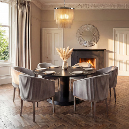 Ella Dining Chair - Dove Grey - Silver Base