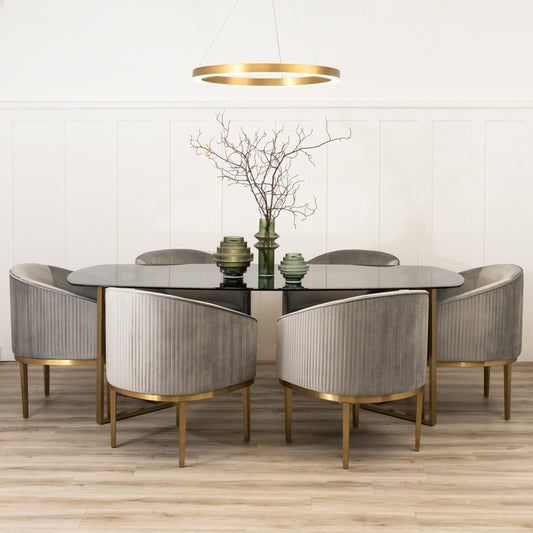 Chevron Brass Dining Table