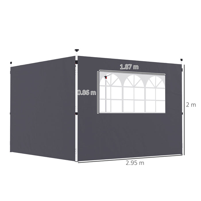 Gazebo Replacement Exchangeable Wall Panels w/  Window, Dark Grey