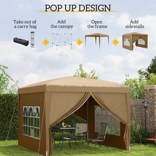 3x3(m) Pop Up Gazebo Party Tent Canopy Marquee with Storage Bag