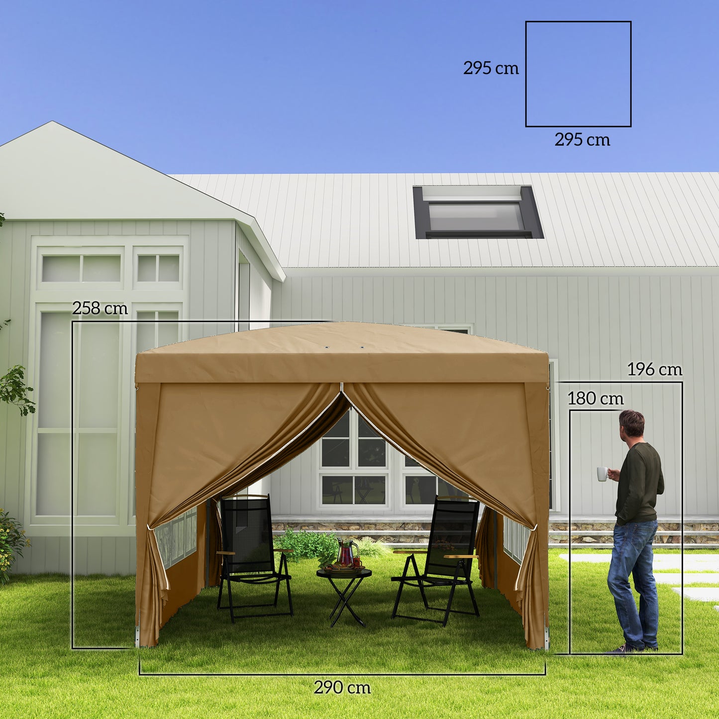 3x3(m) Pop Up Gazebo Party Tent Canopy Marquee with Storage Bag