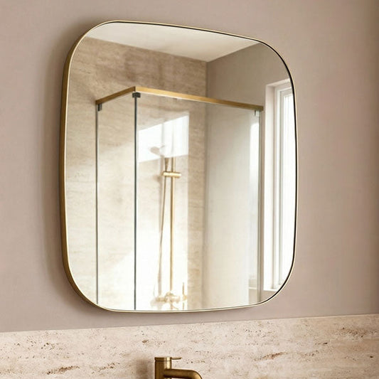Emmerson Soft Square Mirror - Brushed Brass