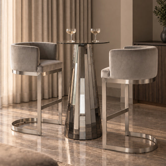 Emmeline Smoked Mirror Bar Table