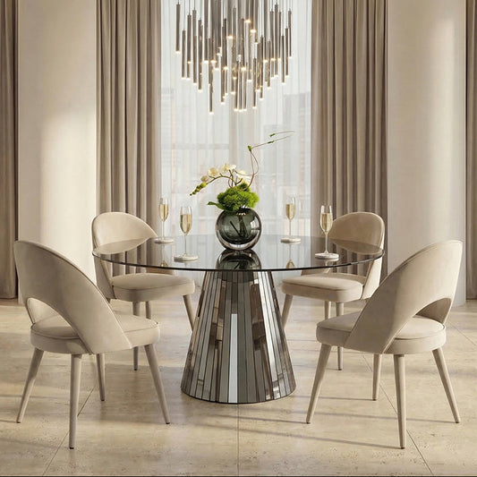 Emmeline Smoked Mirror Dining Table