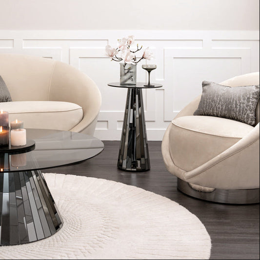 Emmeline Smoked Mirror Side Table