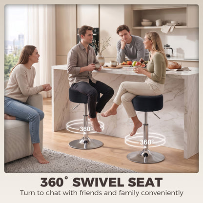 Bar Stool Adjustable Swivel 1 Piece, Black