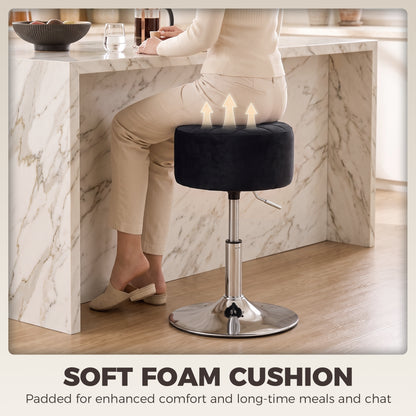Bar Stool Adjustable Swivel 1 Piece, Black