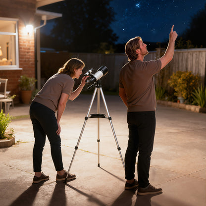 Refractor Astronomy Telescope with 70 mm Aperture, Carry Bag, White