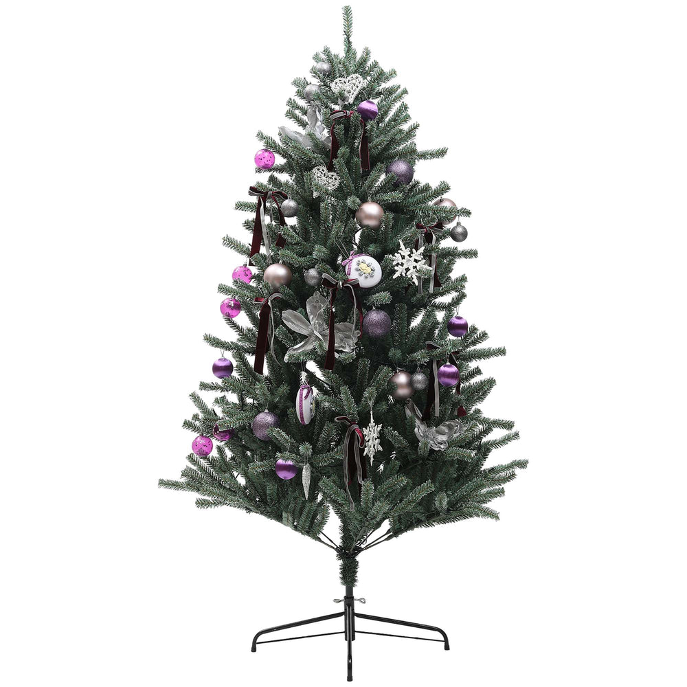 6ft Artificial Prelit Christmas Tree w/ LED Lights, Purple Ornaments