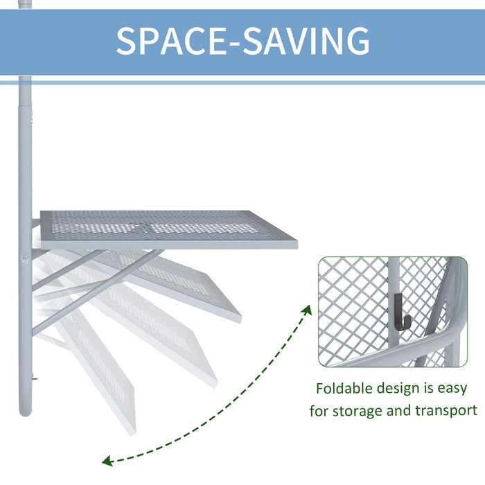 Balcony Hanging Table Wall Mount Adjustable Folding Desk Patio Grey