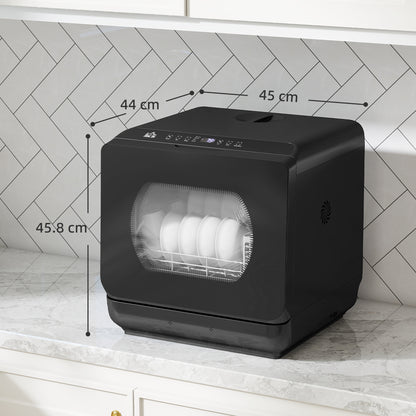 Worktop Dishwasher w/ 4 Place Settings 6 Programs, Black