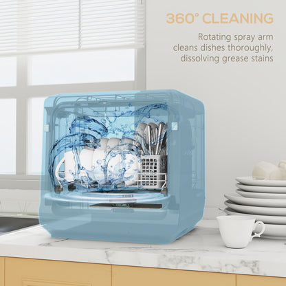 Worktop Dishwasher w/ 4 Place Settings 6 Programs, Black