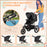 Three Wheeler Pushchair, Lightweight Foldable Running Baby Stroller with Fully Reclining, Adjustable Handlebar Backrest, Sun Canopy Black