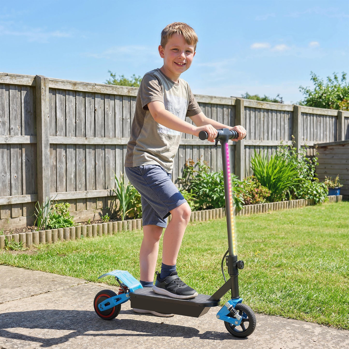 Electric Scooter for Kids with LCD Display, Up to 15 KM/H, Blue