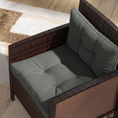 4-Piece Seat Cushions Back Pillows Replacement, Patio Chair Cushions Set for Indoor Outdoor, Grey