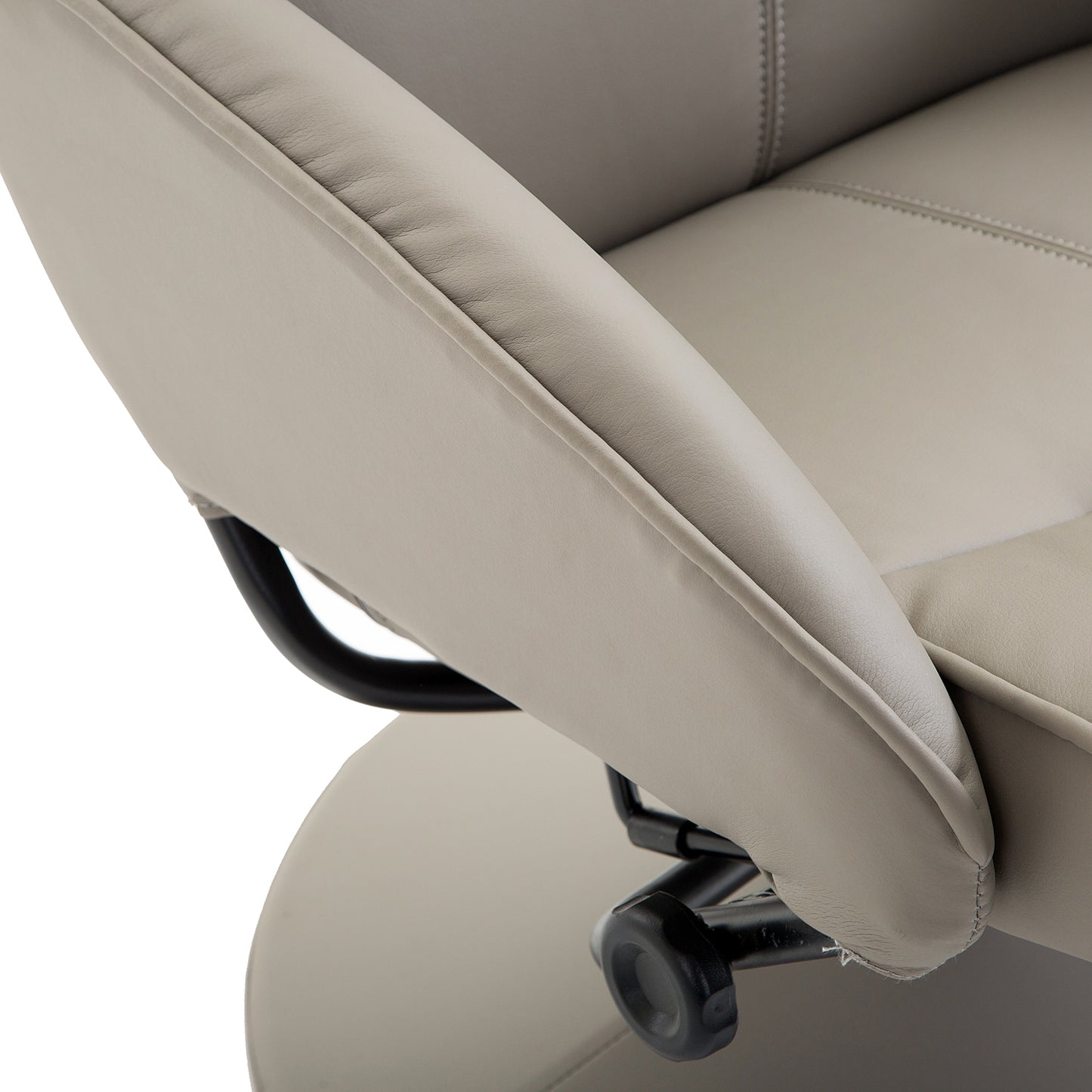 Swivel Armchair with Footstool and Adjustable Backrest Grey