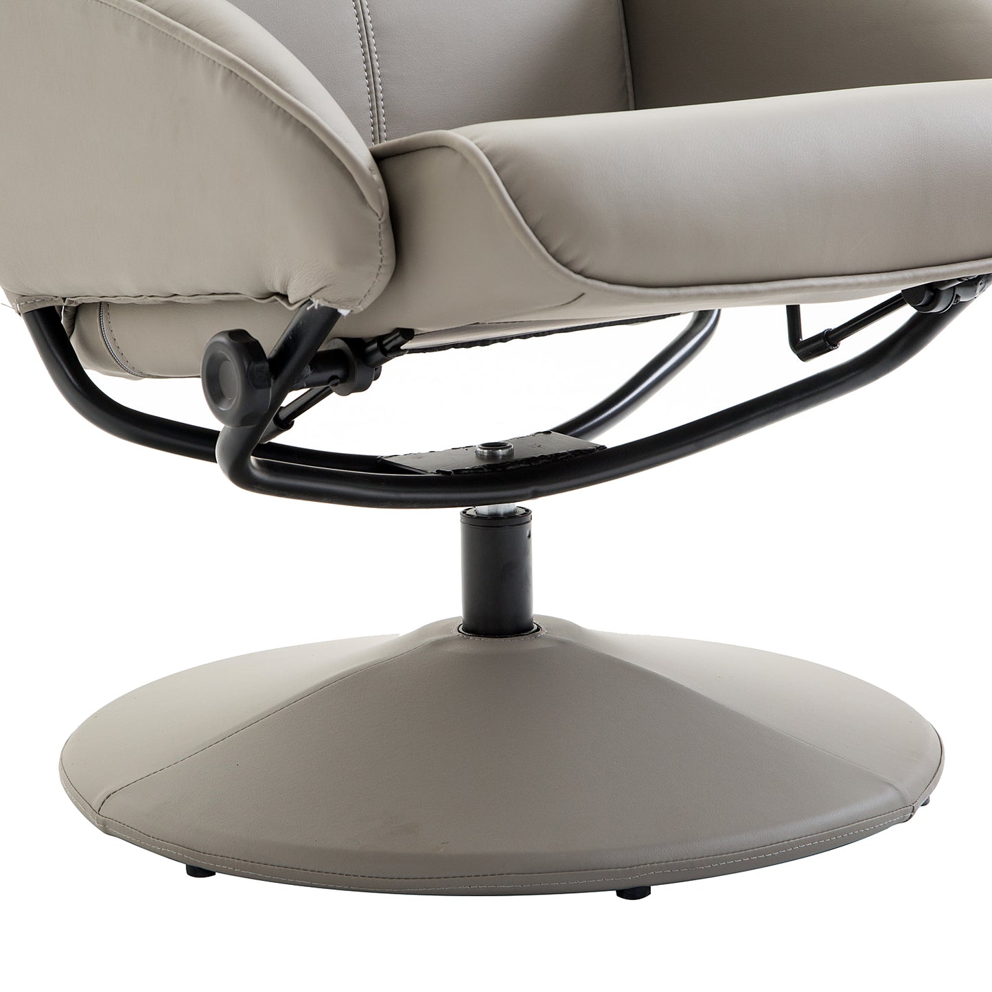 Swivel Armchair with Footstool and Adjustable Backrest Grey