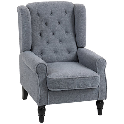 Accent Armchair Home Furniture Retro Tufted Club Fabric Grey