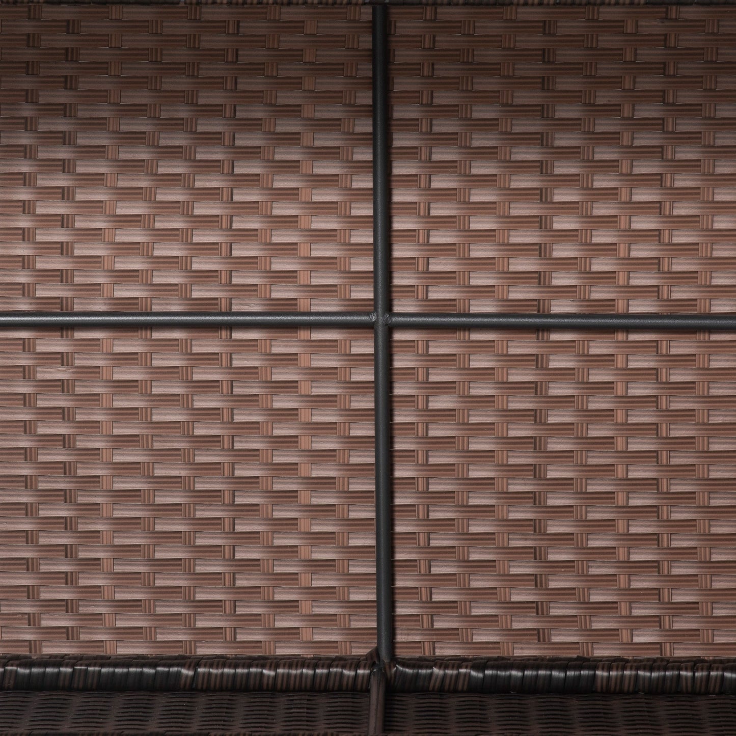 Garden Rattan Side Table,Wicker Coffee Desk, Glass Top, Mixed Brown